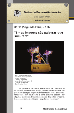 Teatro de Bonecos/Animação 09/11 (Segunda