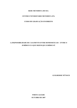 (im)possibilidade de casamento entre homossexuais