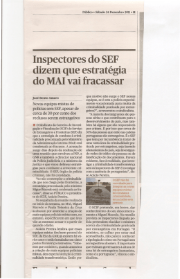 Inspectores do SEF dizem que estratégia