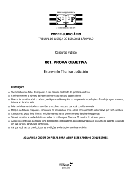 001. PROVA OBJETIVA Escrevente T&eacute;cnico Judici&aacute;rio
