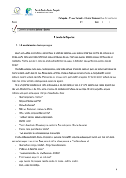 A Lenda da Caparica: 1. L&ecirc; atentamente o texto