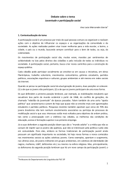 Debate sobre o tema Juventude e participa&ccedil;&atilde;o social