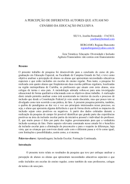 a percep&ccedil;&atilde;o de diferentes autores que atuam no cen&aacute;rio