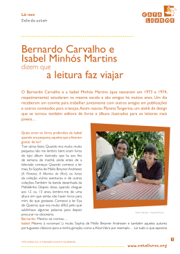 Bernardo Carvalho e Isabel Minhós Martins a leitura
