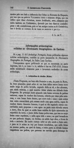 Diccionario Geographico&raquo; de Cardoso : 1. Antigualhas de Abedim