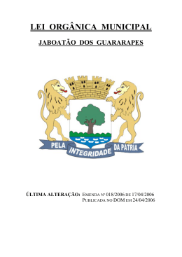 Lei Org&acirc;nica Municipal - Jaboat&atilde;o dos Guararapes