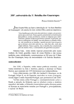 350&deg;. anivers&aacute;rio da 1a. Batalha dos Guararapes