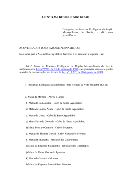 LEI Nº 14.324, DE 3 DE JUNHO DE 2011. Categoriza as Reservas