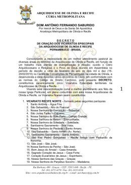 Decreto de Cria&ccedil;&atilde;o dos Vicariatos Episcopais