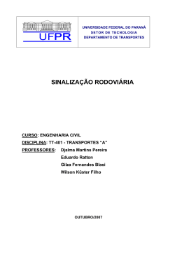 Sinaliza&ccedil;&atilde;o Rodovi&aacute;ria - departamento de transportes da ufpr