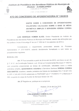 138_2015 Concessão de Aposentadoria Verena Correa dos Santos