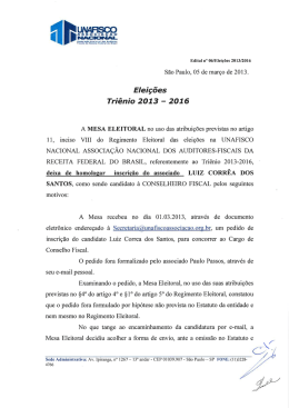 Eleições Triênio 2013 - 2016
