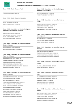 CANDIDATOS CONVOCADOS PARA MATR&Iacute;CULA - 2&ordf; Etapa