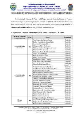 Homologação de Inscrições – Edital 029-15