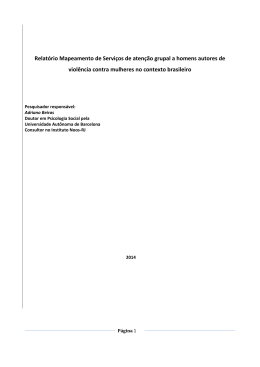 Relatório Mapeamento de Serviços de atenção grupal a