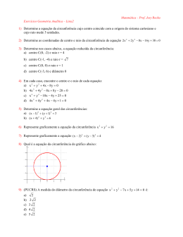 1) Determine a equação da circunferência cujo centro