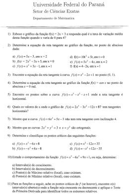 lista-4(Aplicações da derivada) - Universidade Federal do Paraná