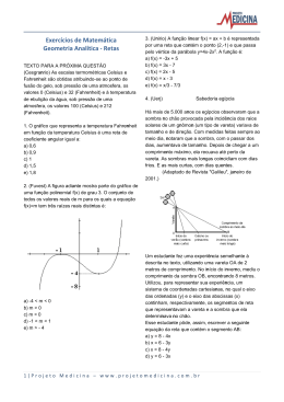 Exercícios de Matemática Geometria Analítica