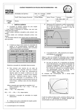 Atividades de Química 3º ano - Polícia Militar de Minas Gerais