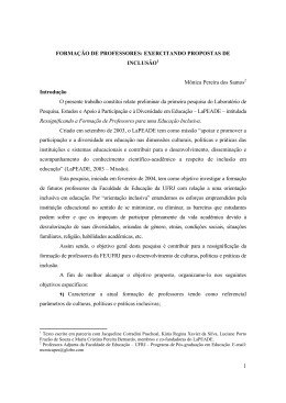 Exercitando Propostas de Inclus&atilde;o