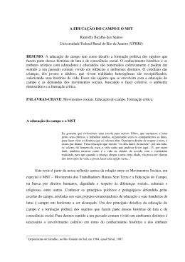 A EDUCAÇÃO DO CAMPO E O MST Ramofly Bicalho dos Santos