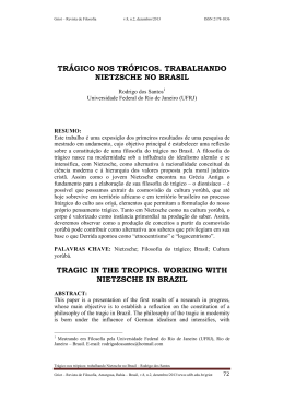 trágico nos trópicos. trabalhando nietzsche no brasil