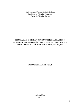 EDUCAÇÃO A DISTÂNCIA ENTRE REALIDADES: A