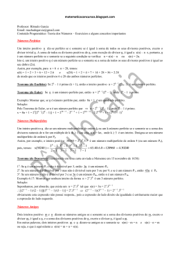 Teoria dos N&uacute;meros - CN - Projeto Futuro Militar