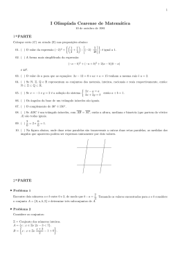 I Olimp&acute;ıada Cearense de Matem&aacute;tica
