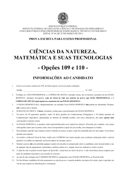109 e 110 - Ciências da Natureza, Matemática e suas