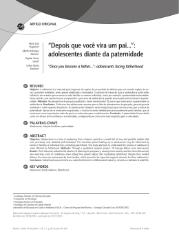 “Depois que você vira um pai...”: adolescentes diante da paternidade