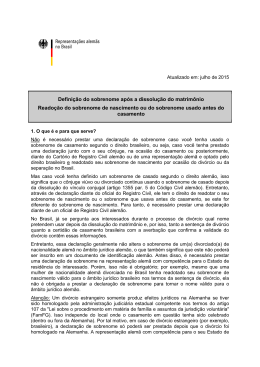 Reado&ccedil;&atilde;o do sobrenome de nascimento ou do sobrenome usado
