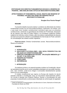 efetividade dos direitos fundamentais sociais e a