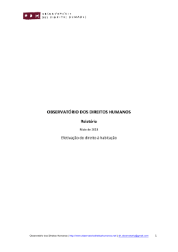 Direito &agrave; habita&ccedil;&atilde;o - Observat&oacute;rio dos Direitos Humanos