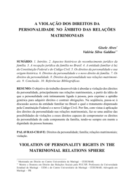 A Viola&ccedil;&atilde;o dos Direitos da Personalidade no &Acirc;mbito das
