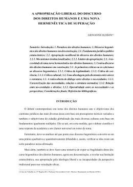 a apropria&ccedil;&atilde;o liberal do discurso dos direitos humanos e