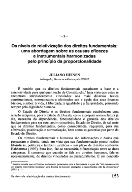 Os n&iacute;veis de relativiza&ccedil;&atilde;o dos direitos fundamentais:
