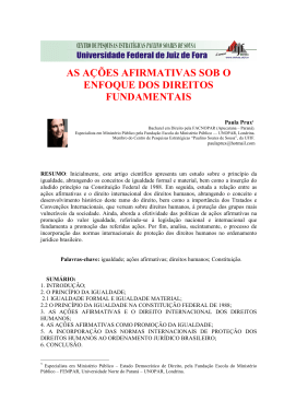 as a&ccedil;&otilde;es afirmativas sob o enfoque dos direitos