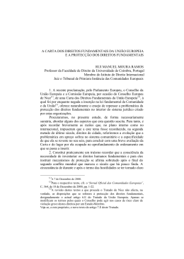A CARTA DOS DIREITOS FUNDAMENTAIS DA UNI&Atilde;O EUROPEIA
