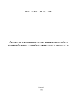 fórum municipal em defesa dos direitos da pessoa com