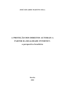 A PROTE&Ccedil;&Atilde;O DOS DIREITOS AUTORAIS A PARTIR DA
