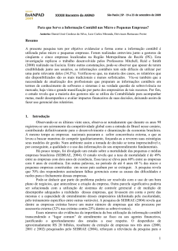 1 Para que Serve a Informa&ccedil;&atilde;o Cont&aacute;bil nas Micro e