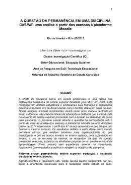 A QUEST&Atilde;O DA PERMAN&Ecirc;NCIA EM UMA DISCIPLINA