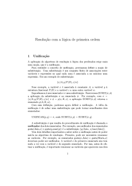 Resolu c aocomal eogica de primeiraordem 1 UnificaçcGao A