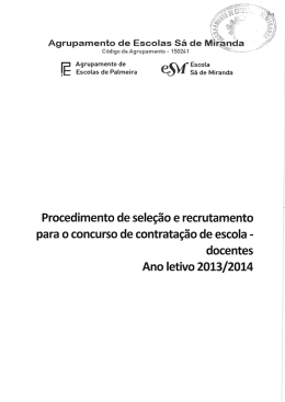 Procedimento de seleção e recrutamento para o concurso de