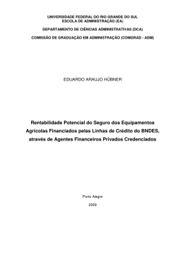 Rentabilidade Potencial do Seguro dos Equipamentos Agrícolas