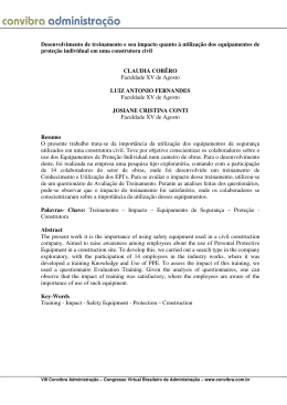 Desenvolvimento de treinamento e seu impacto quanto &agrave;