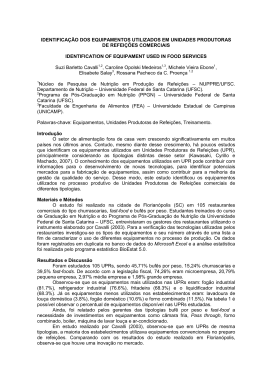 identifica&ccedil;&atilde;o dos equipamentos utilizados em unidades