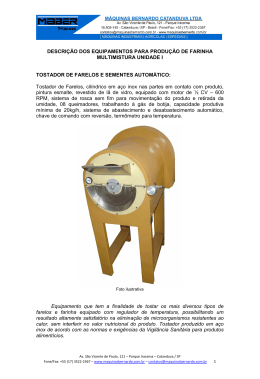 DESCRI&Ccedil;&Atilde;O DOS EQUIPAMENTOS PARA PRODU&Ccedil;&Atilde;O DE