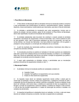 ANEXO 1. Plano M&iacute;nimo de Manuten&ccedil;&atilde;o 1.1 O Plano
